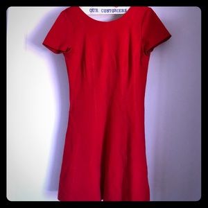 Banana republic red fit & flare dress